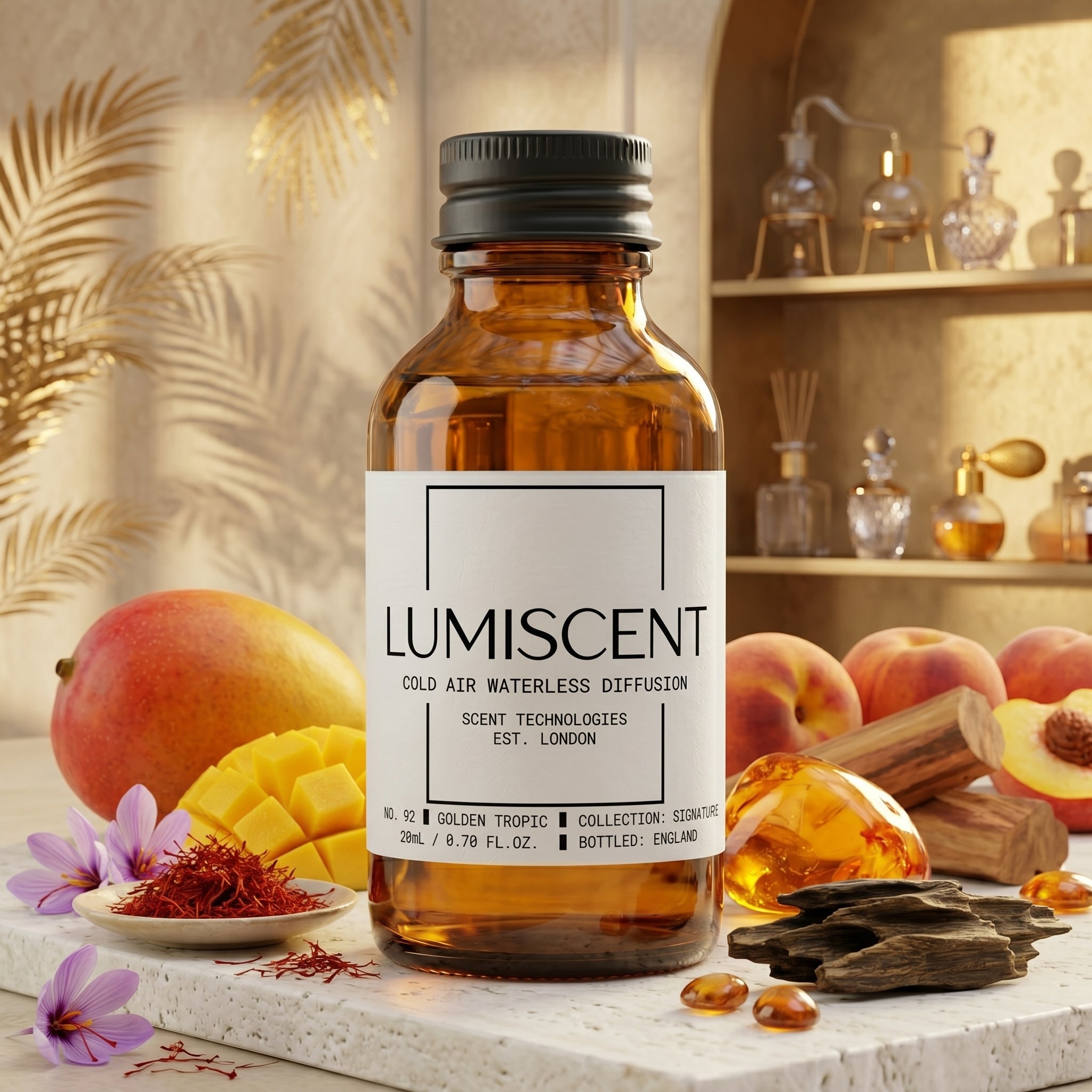 Lumiscent signature fragrance oil bottle