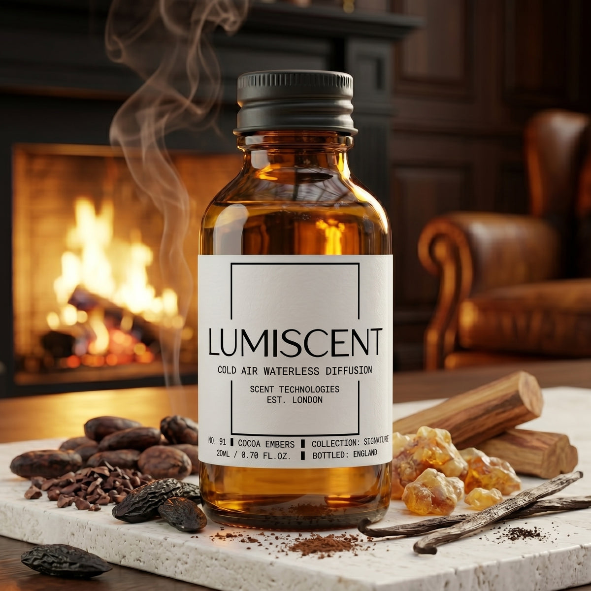 Lumiscent No. 91 Cocoa Embers fragrance oil bottle