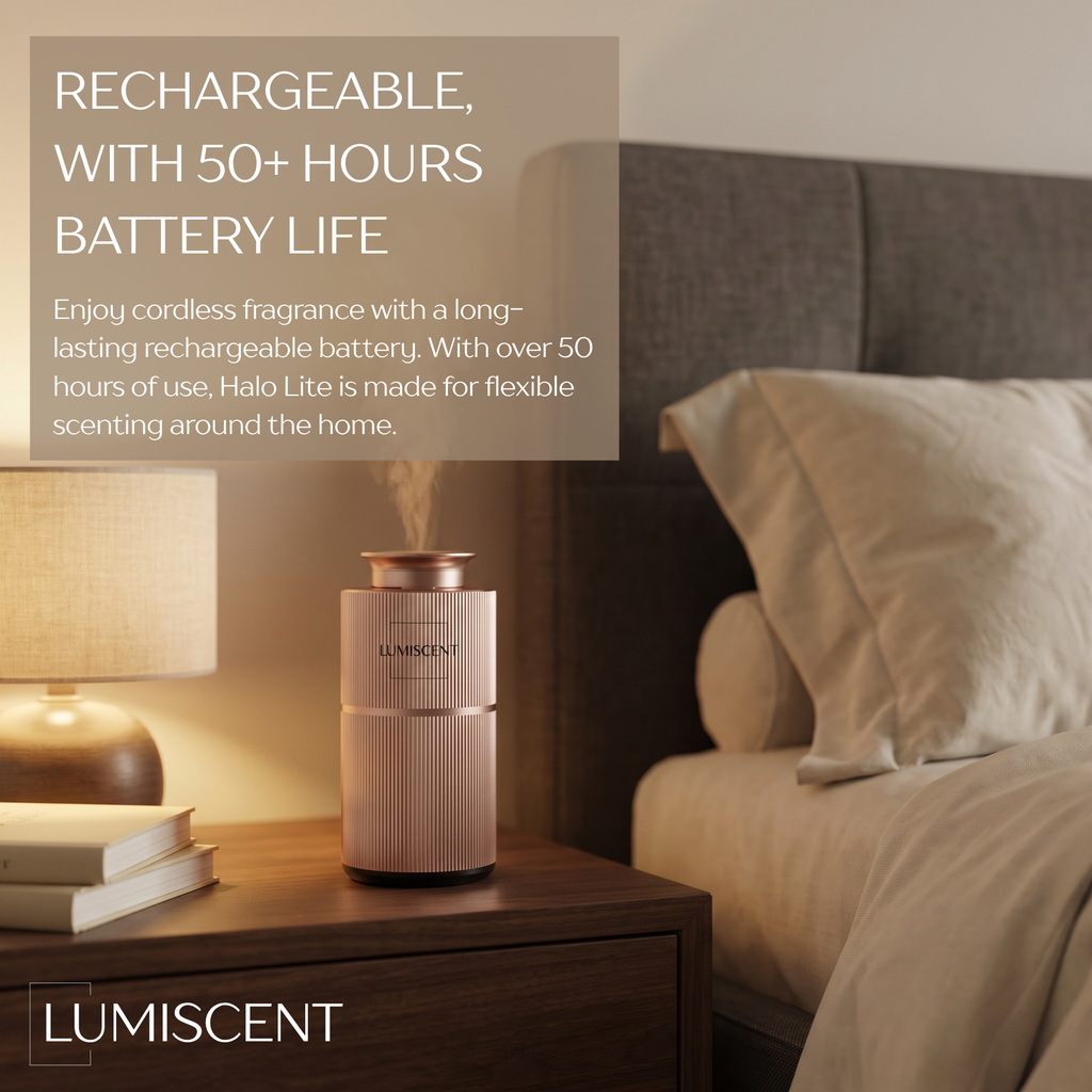 Lumiscent Halo Lite portable diffuser – size and finish