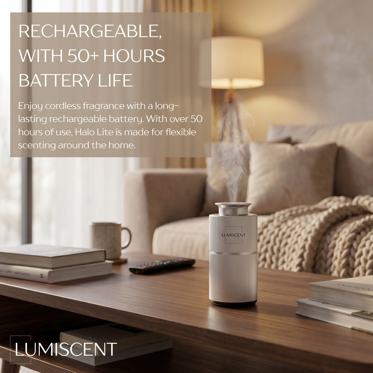 Lumiscent Halo Lite portable diffuser – charging and controls