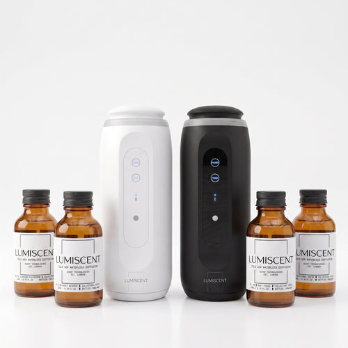 Double Halo Glow Hotel Bundle – two diffusers and four Hotel Collection oils