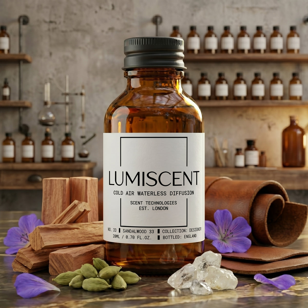 Lumiscent No. 33 Sandalwood 33 fragrance oil bottle