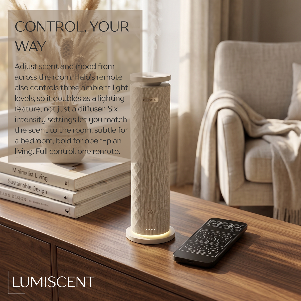 Lumiscent Halo Tower diffuser – front view